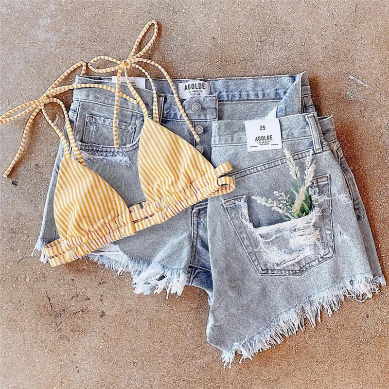 Купальник с высокой талией женский купальник 2019 комплект бикини завязками