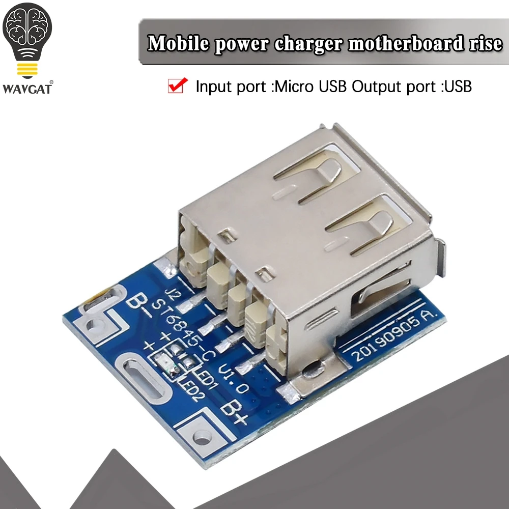 Повышающая Защитная плата зарядного устройства 5 В модуль питания Micro USB Li Po Ion 18650