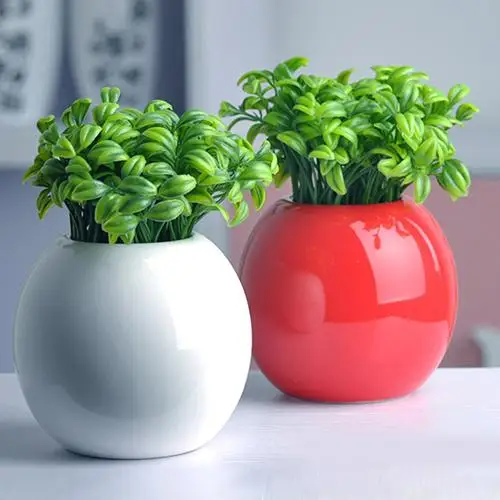 10Pcs Artificial Plants Potted Bonsai Green Small Tree Fake Flowers Ornaments for Home Garden Decor Party Hotel | Дом и сад