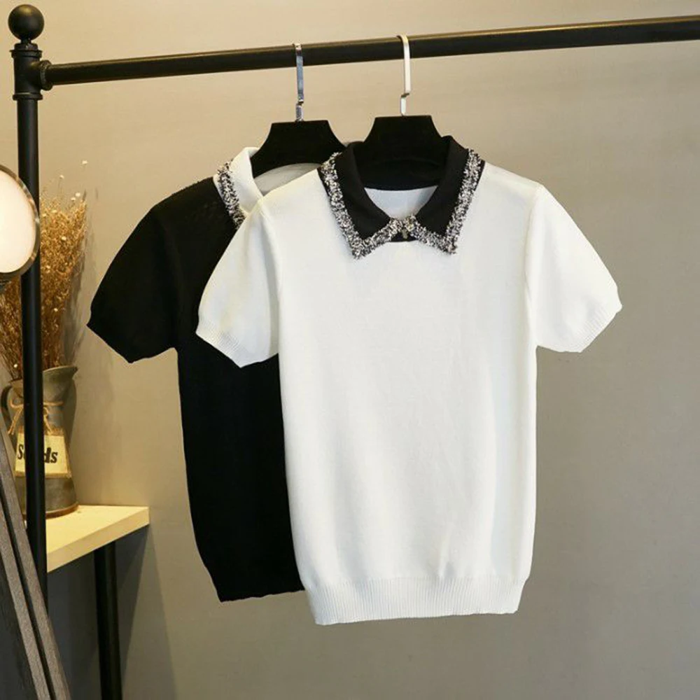 

Женская блузка с отложным воротником, однотонная Повседневная Свободная блузка в японском стиле, в Корейском стиле, лето 2021