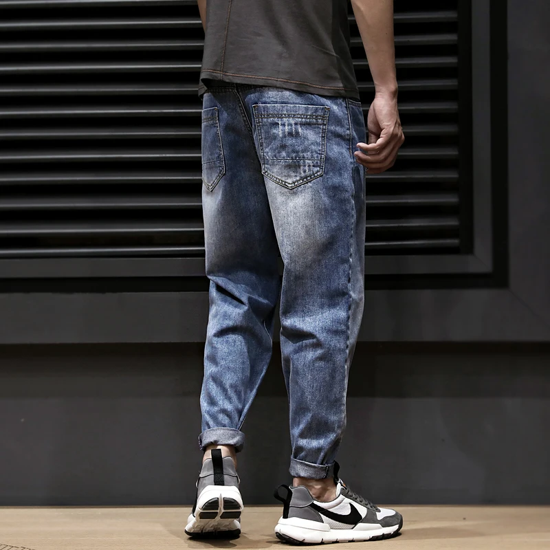 Модные мужские джинсы в Корейском стиле высококачественные Свободные - Фото №1