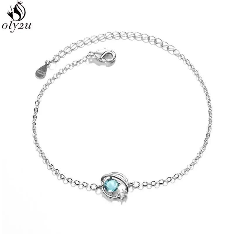 Браслет женский Универсальный с голубыми планетами и камнями | Украшения