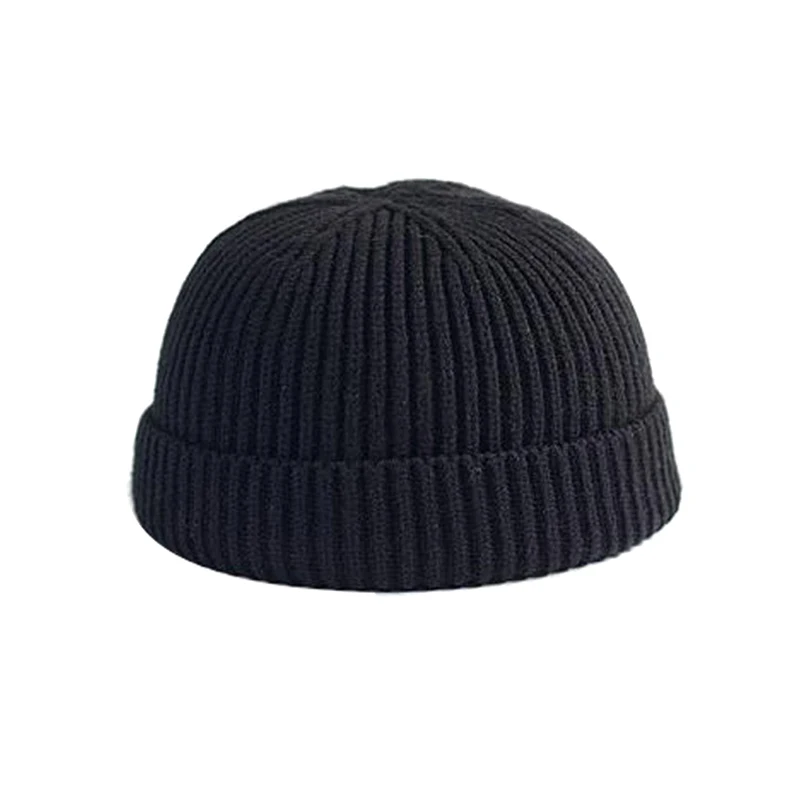 

Beanies Men Winter Hat For Women Skull cap Knitted Hat Unisex Beanie SkullCap Sailor Cuff Brimless Retro Navy Style Hat