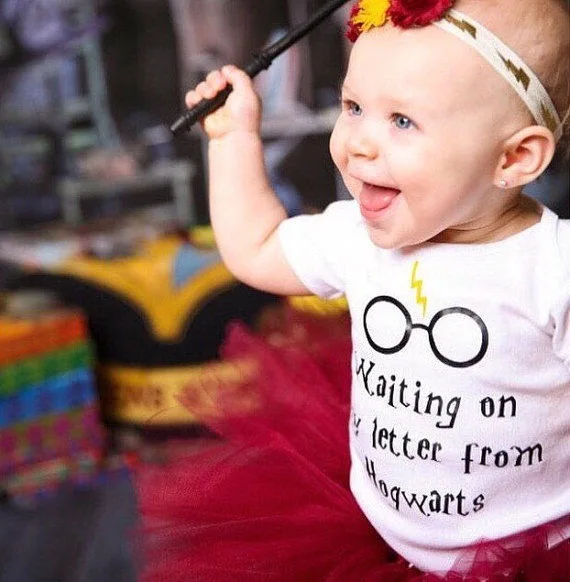 Ожидание моего письма из Хогвартса летняя одежда для малышей комбинезоны