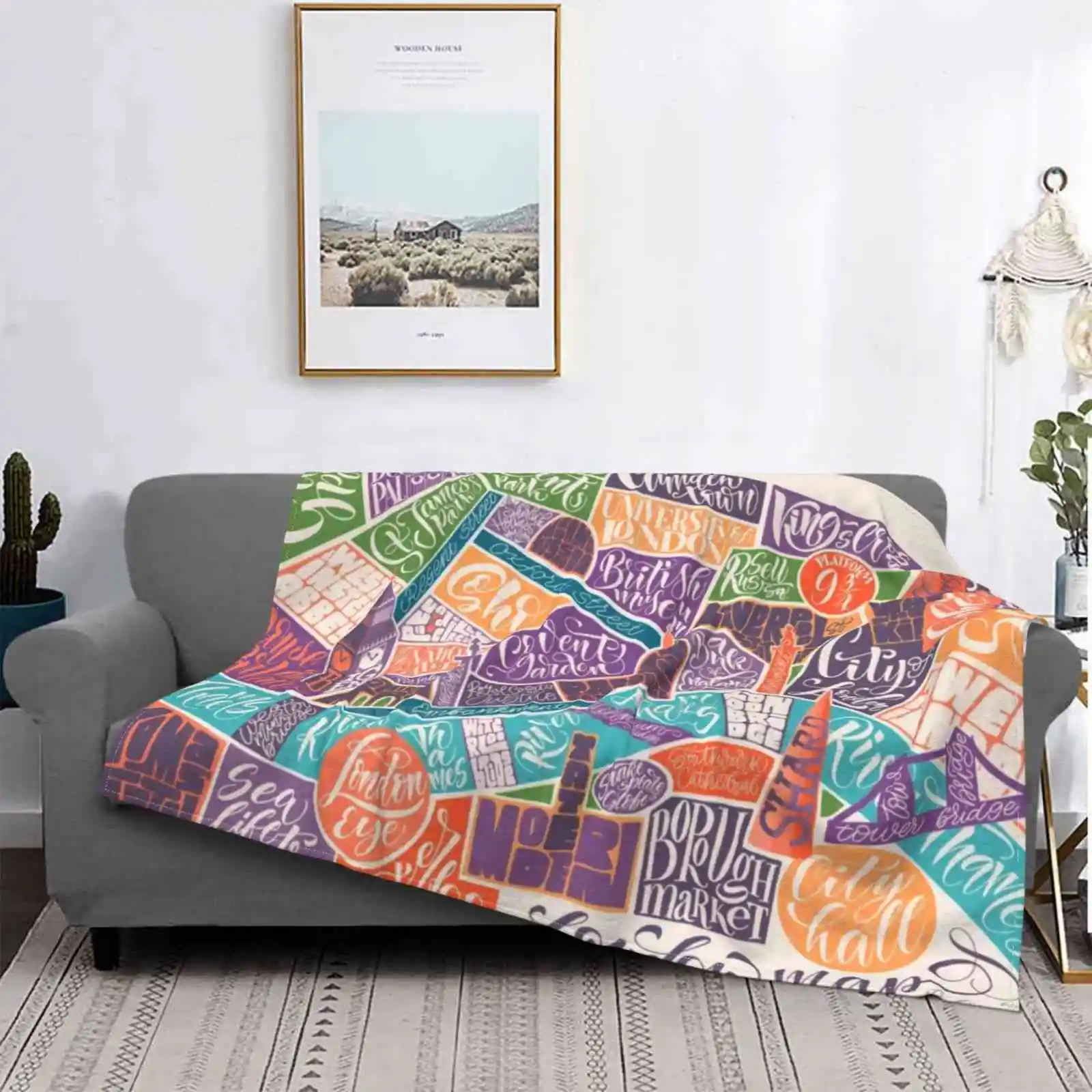 Карта Лондона. Новое поступление модное фланелевое одеяло для отдыха карта