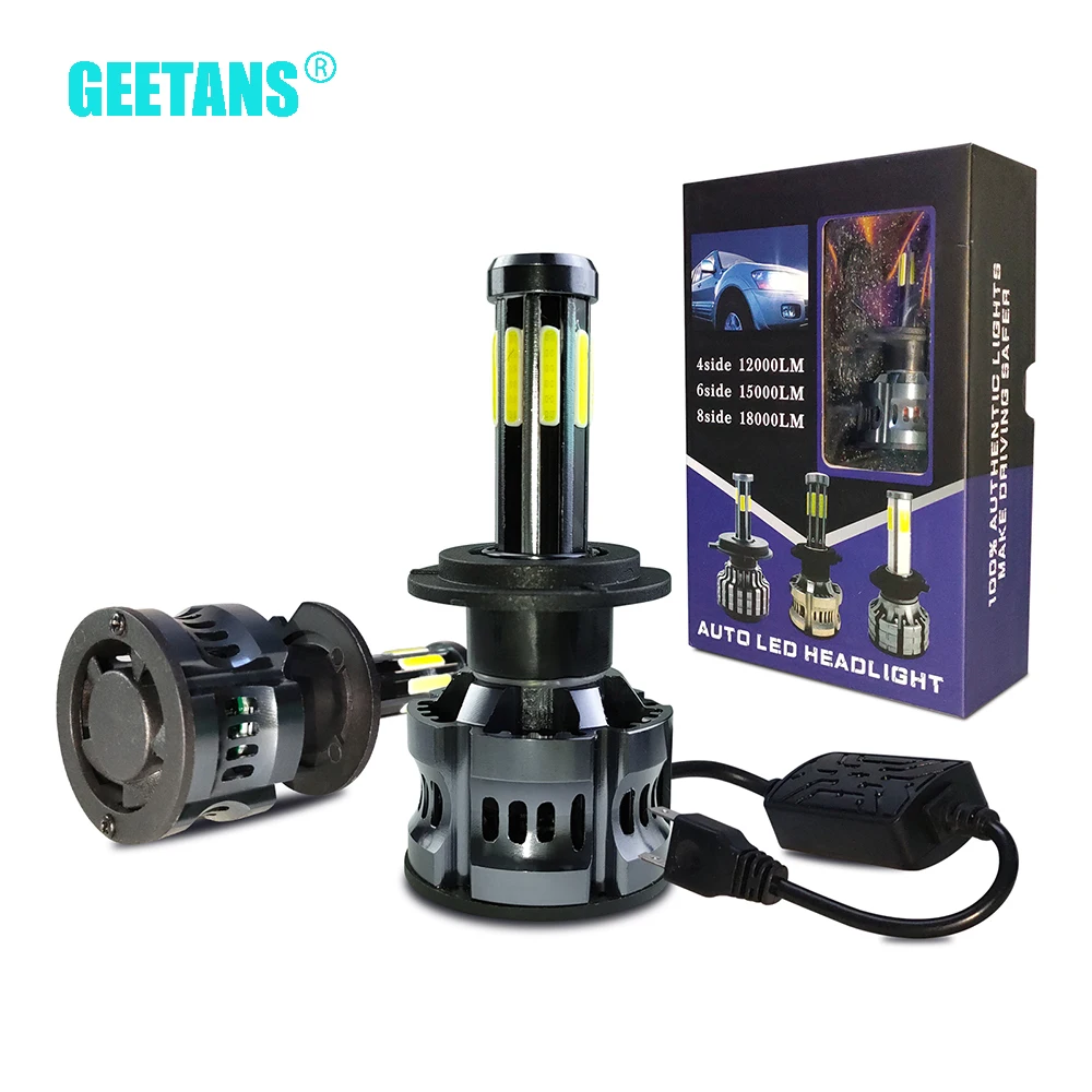 2X H1 светодиодный H7 9600LM H8 H11 HB3 9005 9006 HB4 H4 H3 8 сторон 120 Вт 3D светодиодный фары высокой мощности 360 градусов диод авто лампа CJ