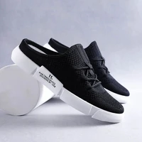 men half shoes summer2020 trend half slippers tow beach shoes men breathable flying woven non slip fashion wear personality