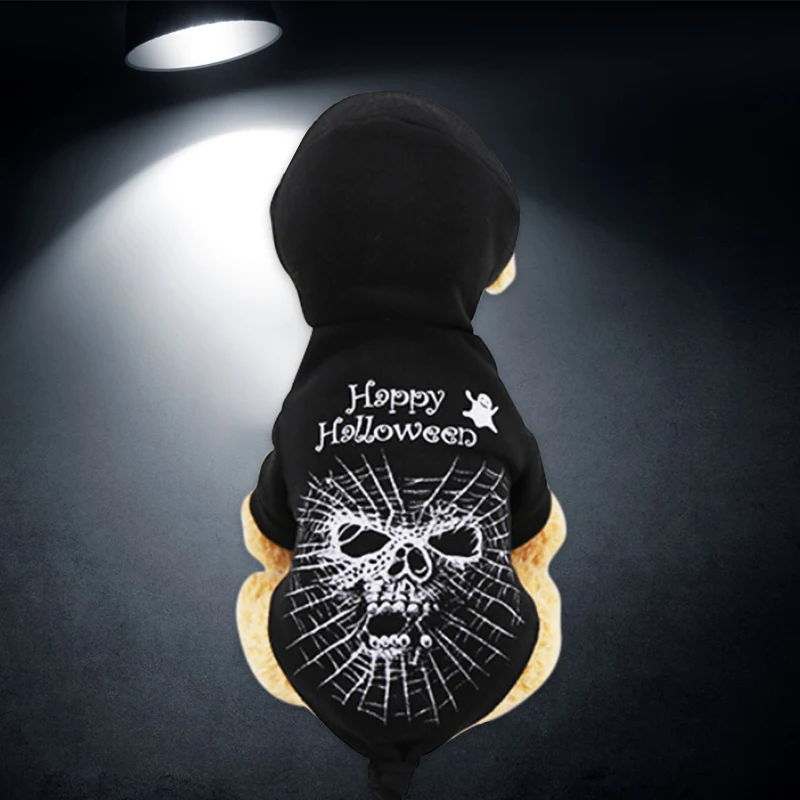 Одежда для собак на Хэллоуин забавные толстовки маленьких и кошек теплая одежда
