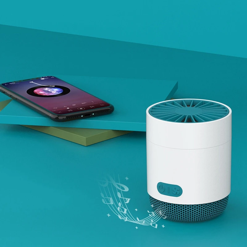 Мини портативный вентилятор с Bluetooth 5 0 динамик USB Перезаряжаемый бесшумный