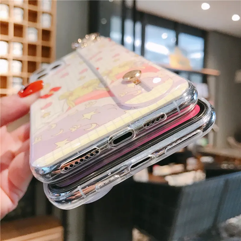 Милая девушка Сейлор Мун наручный ремешок ручной чехол для iPhone11 Pro Max 6 7 8Plus X XS XR Etui