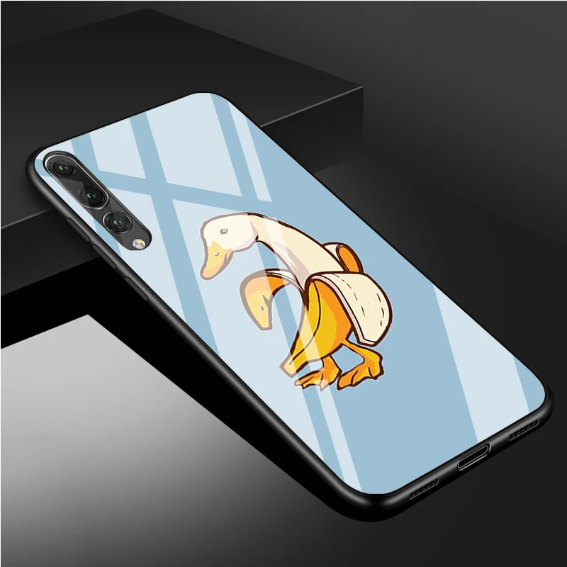 Желтый банановый чехол из закаленного стекла для телефона Huawei P20 P30 P40 Lite Pro Psmart Mate