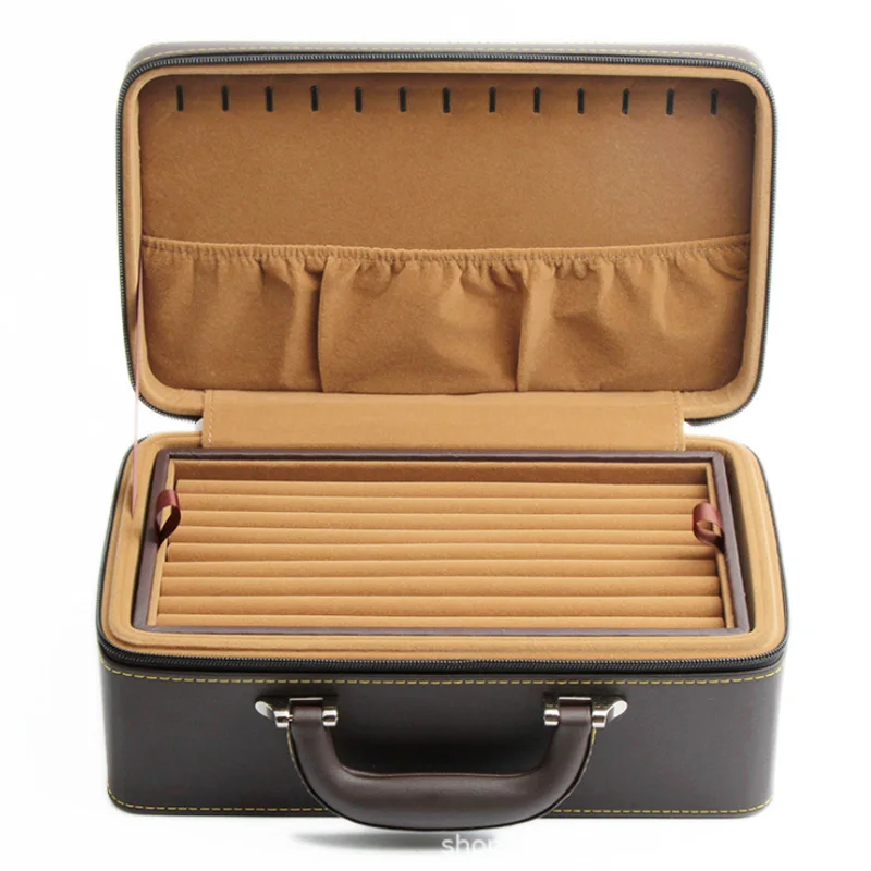 New Arrival Portable Suitcase Convenient For Travel Exhibition Jewelry Box Large-capacity  Jewelry Multi-layer RingStorage Box