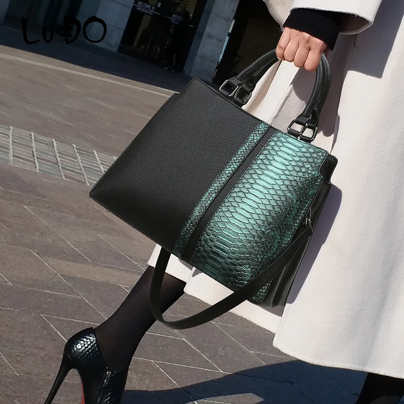 Fashion Snake Pattern Handbags high quality Retro Ladies Shoulder Crossbody Bags alligator Women Leather Messenger | Багаж и сумки