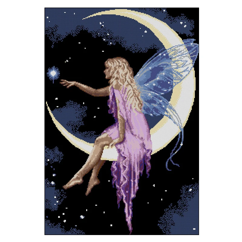 Высококачественный красивый комплект для вышивки крестом фиолетовая Луна