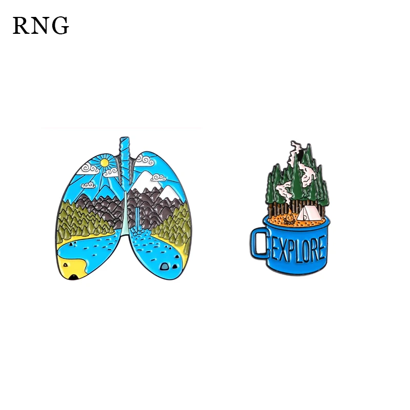 RNG двойной лист лёгких мультфильм Металл Эмаль Булавка тело легкое булавка