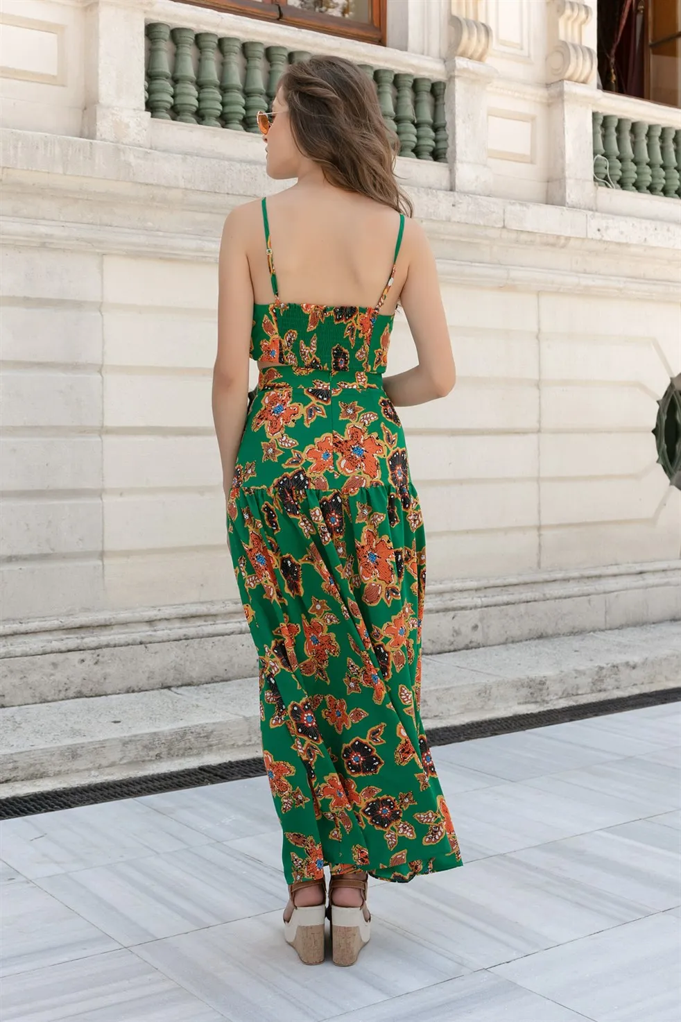 

Coarse Flower Bilateral Suit-GREEN