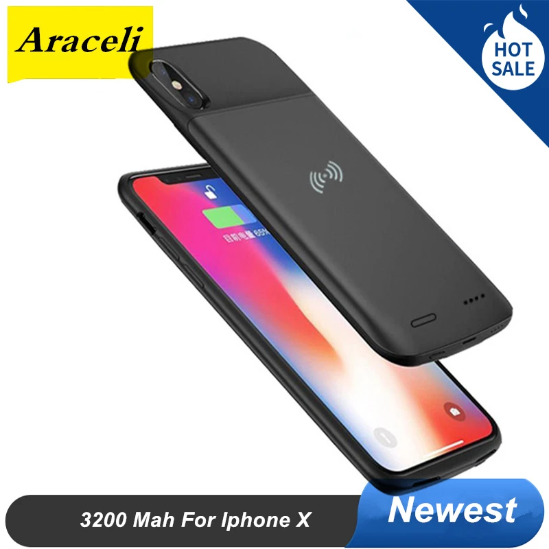 Чехол для зарядки аккумуляторов Iphone X умный чехол с беспроводным зарядным