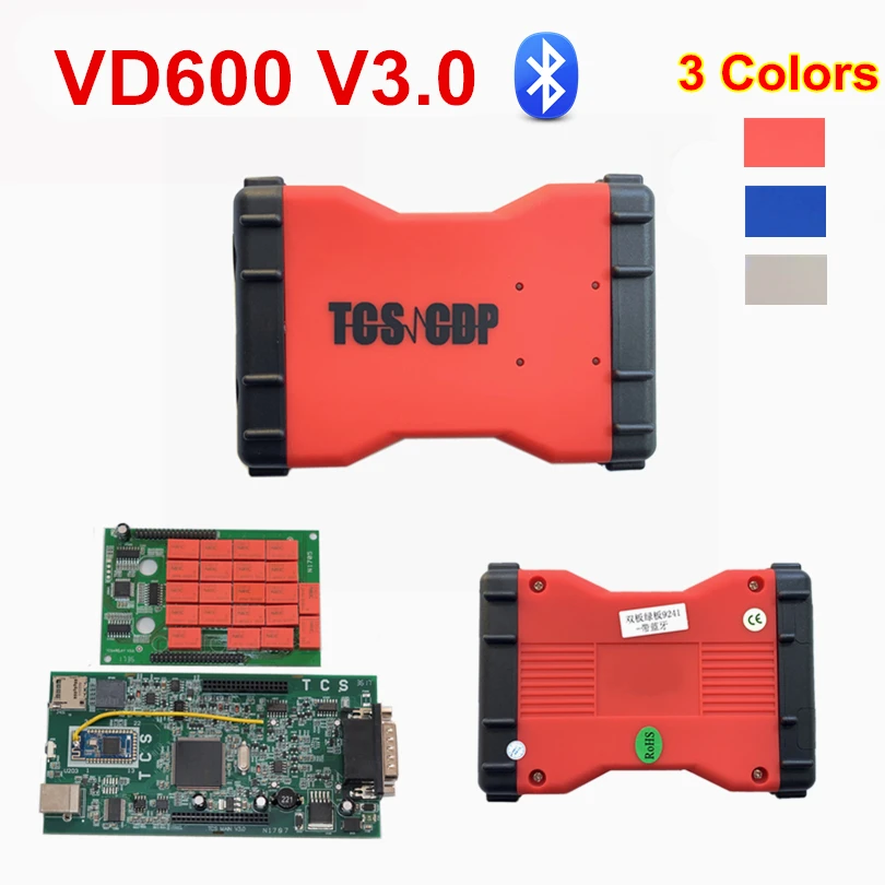 Новейшее 2017 1 программное обеспечение VD600 V3.0 PCB 2016 0 с генератором Ключей Bluetooth TCS VCI