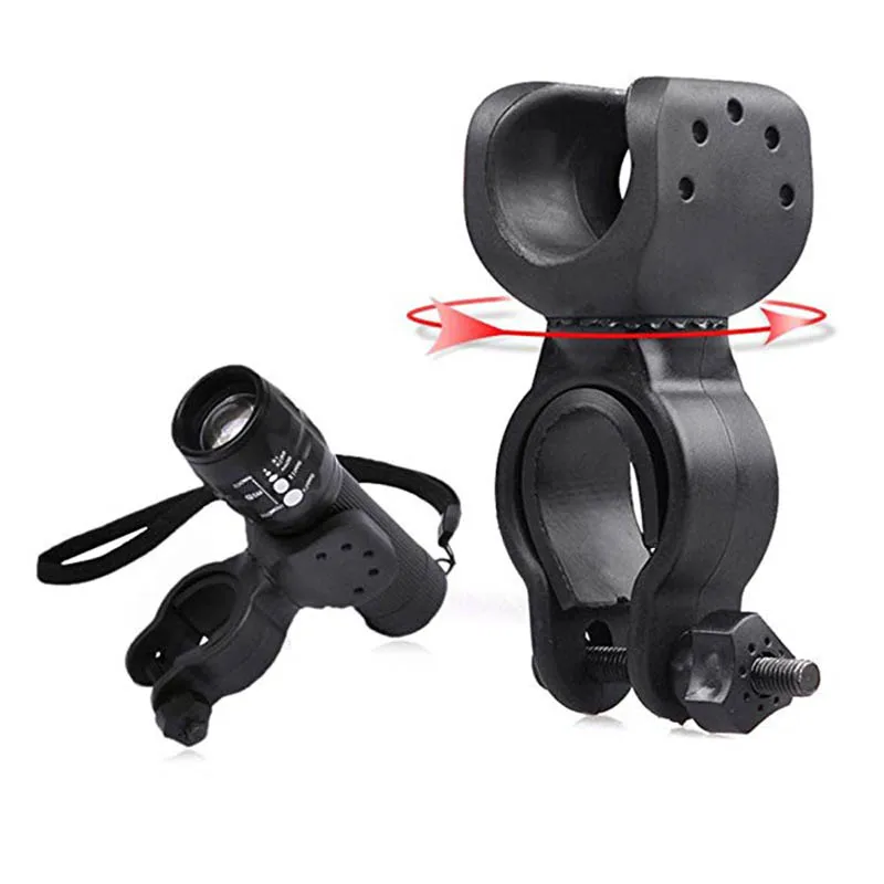 

Bicycle Light Bracket Flashlight Mount Holder Antiskid Cycling Bike Light Torch Clip 360 Degree Rotation Mount rechargeable