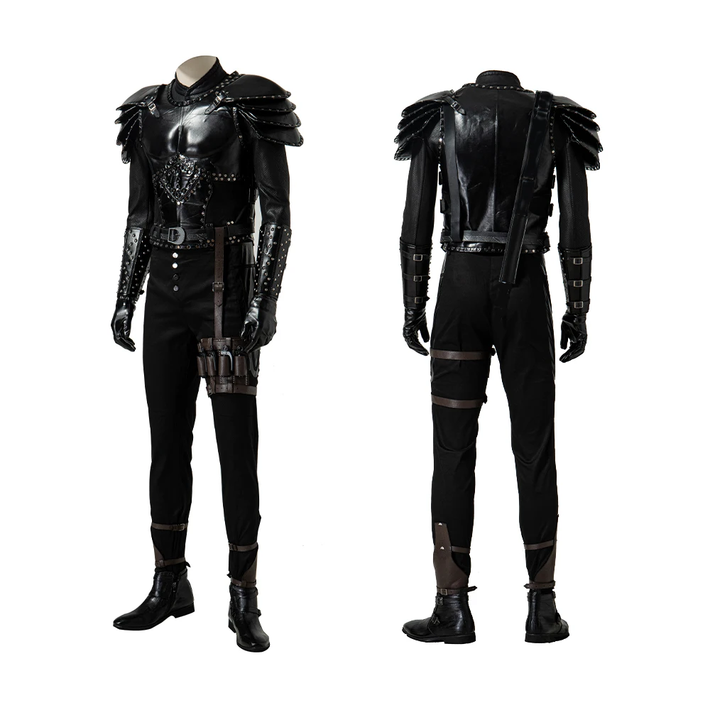 Geralt of Rivia Performance Clothing Adult Men Superhero Cosplay Costume Fancy Halloween Carnival  Black Battle Outfit