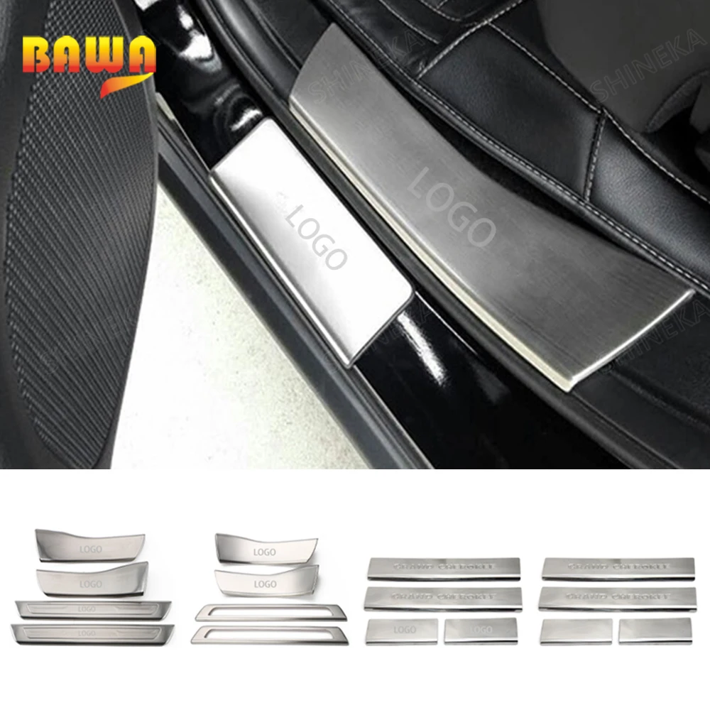 

BAWA Car Stainless Steel Door Sill Guard Scuff Protector Plate Threshold Accessories For Jeep Grand Cherokee 2011+