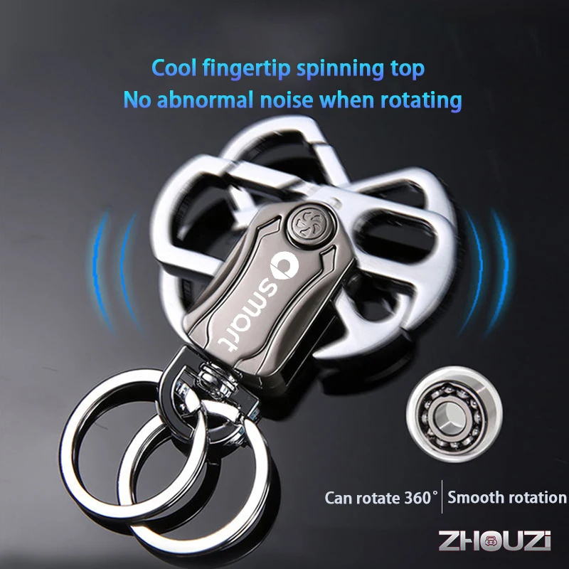 

DIY Multifunction Car Keychain Key Ring Beer Opener Fidget Spinner For Smart Fortwo Forfour 453 451 450 Car Accessories