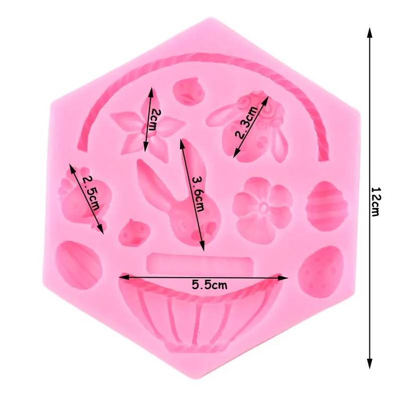 3D Flower Basket Silicone Mould Cake Fondant Decoration Easter Bunny Egg Molds Candy Clay Chocolate Gumpaste Moulds | Дом и сад