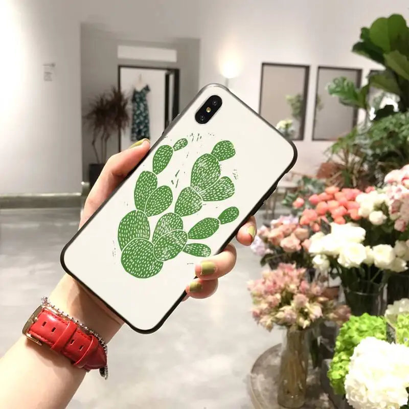PENGHUWAN cactus plants summer Black TPU Soft Phone Case Cover for iPhone 11 pro XS MAX 8 7 6 6S Plus X 5S SE XR case | Мобильные