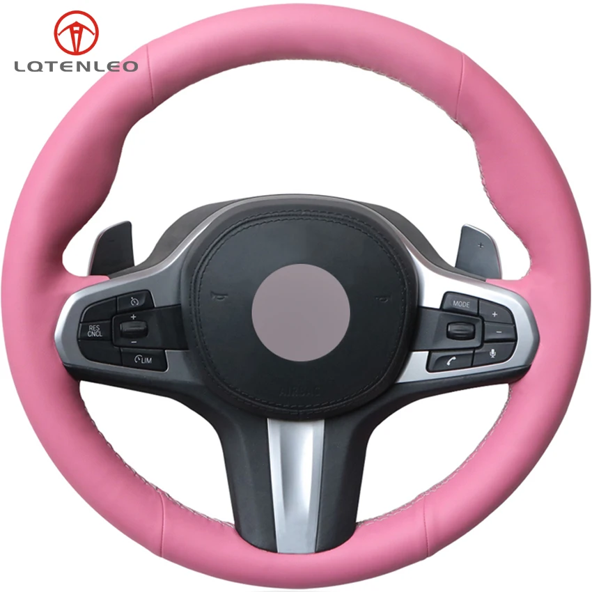 LQTENLEO розовый чехол на руль из искусственной кожи для BMW M Sport G30 G31 G32 G20 G21 G12 G14 G15 G16 X3