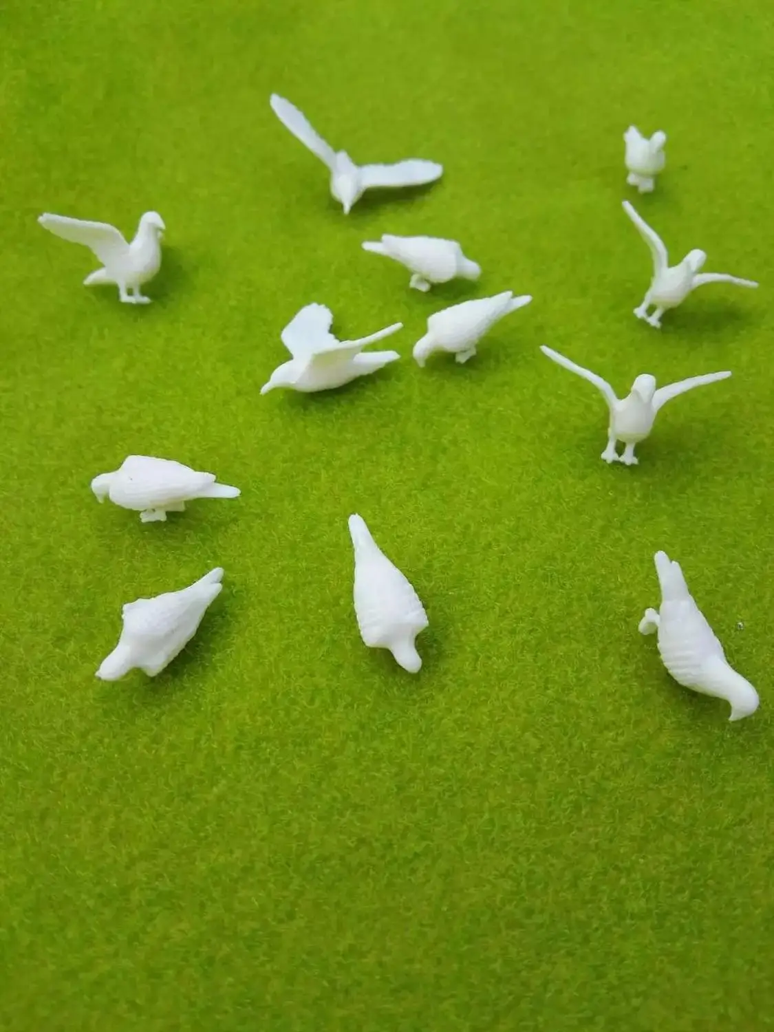 Размер H-15mm неокрашенные белые голуби животные масштаб HO для дизайна модели