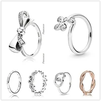 original 925 sterling silver signature circles with crystal rings for women wedding party gift europe fashion jewelry