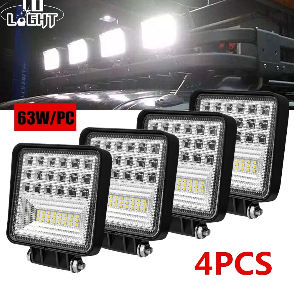 

CO LIGHT Super Bright 4inch 63W Offroad LED Light Bar 5D Combo Beam 12V 24V for ATV UAZ SUV 4WD 4x4 Truck Tractor LED Work Light