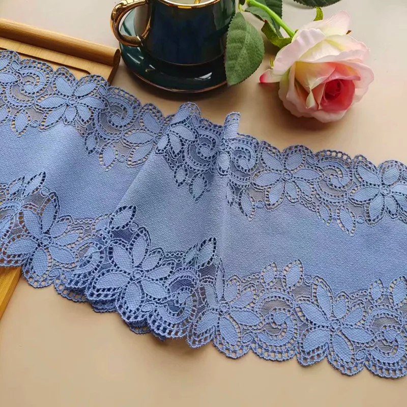 2M/lot 16-22cm wide Light blue apricot dark green embroidery stretch lace skirt garment trimming stitching fabric AC185 | Дом и сад