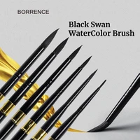 black swan watercolor painting brushes for travel round head squirrel hair art supplies for artist