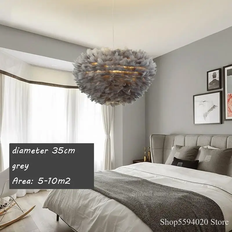 Романтические подвесные светильники с перьями для спальни гостиной подвесной