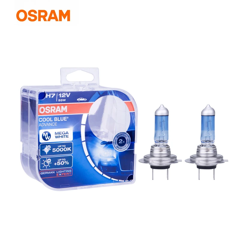 Галогенные лампы OSRAM H1 H3 H7 Светодиодный H4 дальний и ближний свет 5000K очень белый 12В комплект автомобильных фар H9 H11 противотуманнае фары HB3 HB4 9005 9006 9003