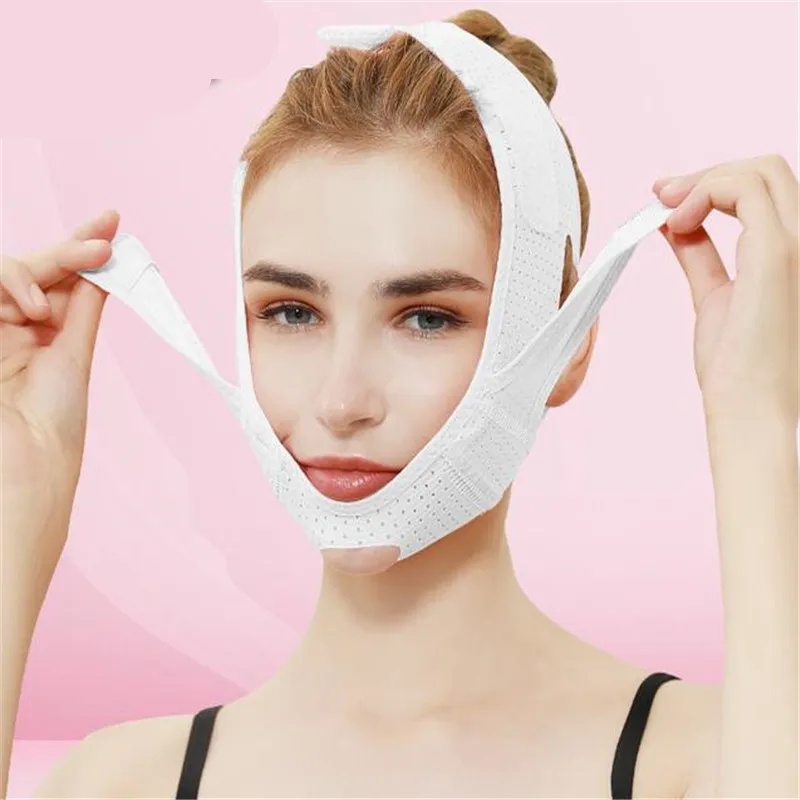 Дышащая V-образная повязка для подтяжки лица тонкая маска снижение двойного