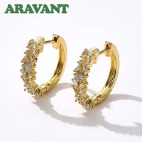 925 silver 18k gold round hoop earrings for women fashion jewelry