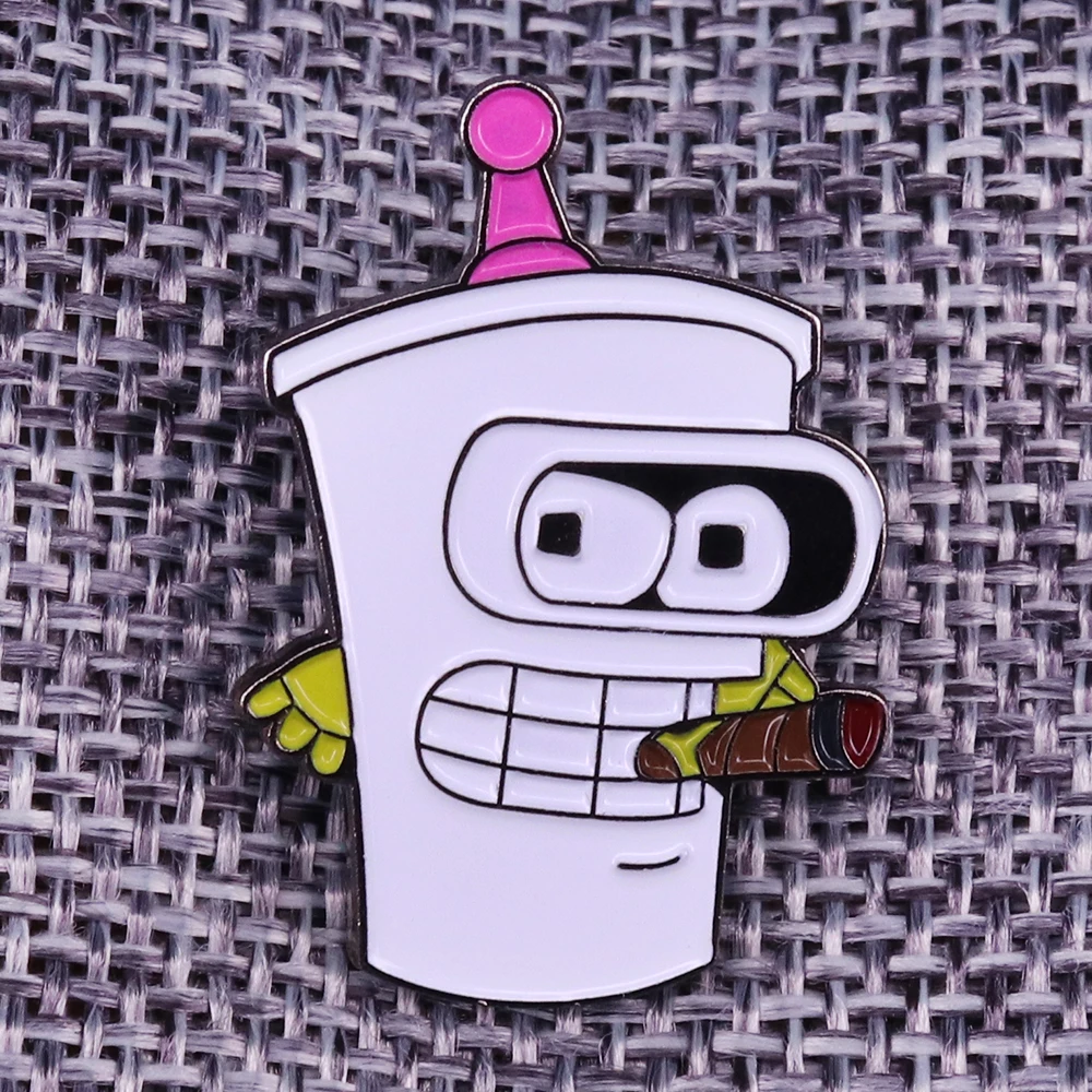 Мультяшный мусорный бак эмалированная булавка Смешанная Аниме брошь|Броши| |