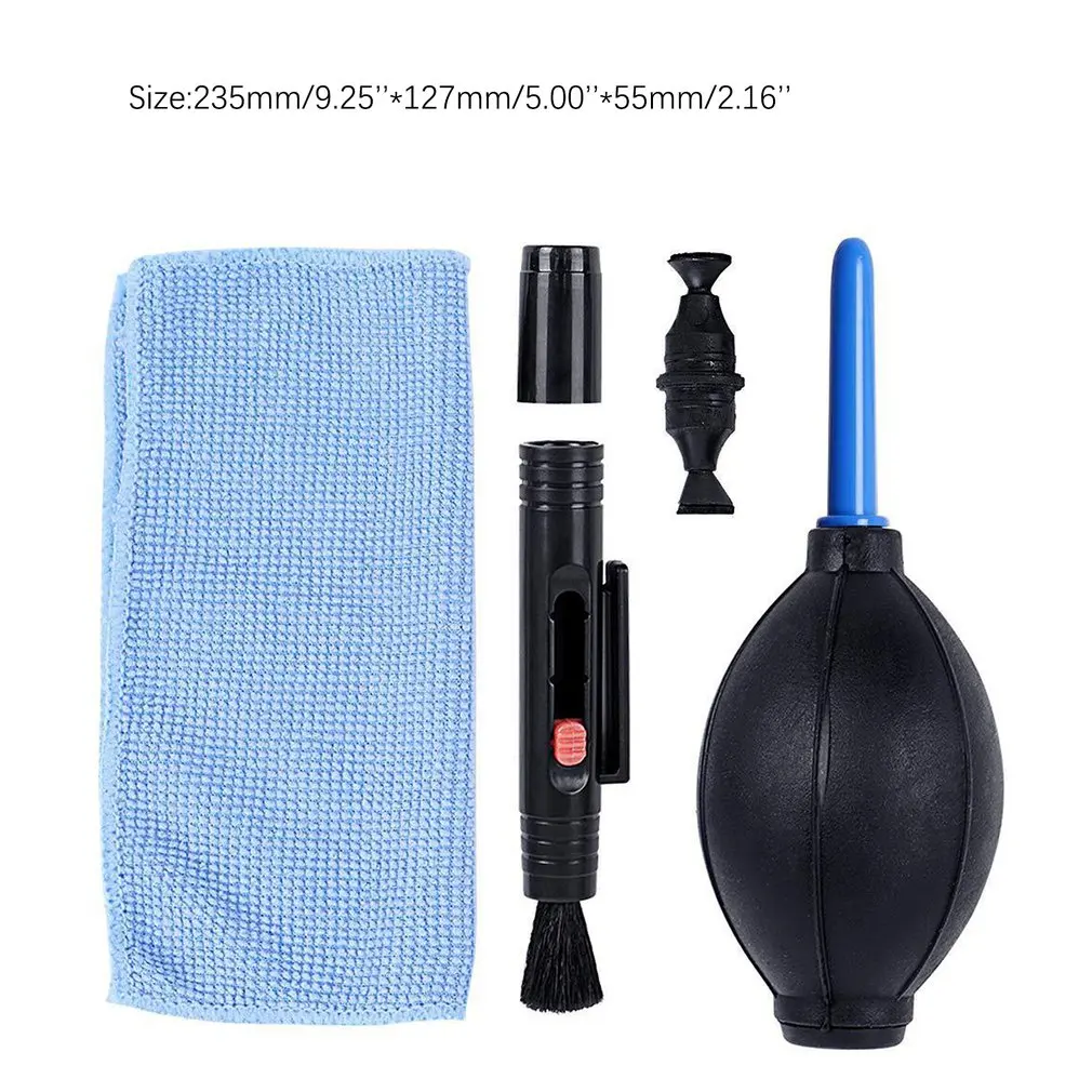 

3IN1 Camera Cleaning Kit Suit Dust Cleaner Brush Air Blower Wipes Clean Cloth kit for Gopro for Canon for Nikon Camcorder VCR