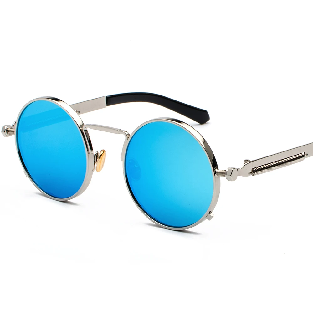 Круглые Солнцезащитные очки в стиле стимпанк для мужчин и женщин винтажные Ретро