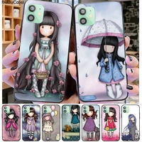 cute cartoon san toro gores cover black phone case for iphone 12 pro11 pro max x xs xr xs max 8plus 7 6splus 5s se 7plus case