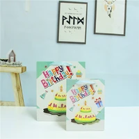 1 pack of 12 single pieces happy birthday big cake printed tip ons with glitter paper gifts holding bags gifts shopping bags