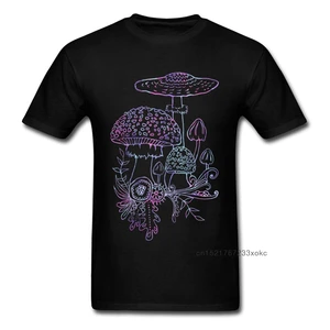 Мужская футболка с рисунком гриба, черная футболка с персонажем мультфильма, уличная мода, 2018