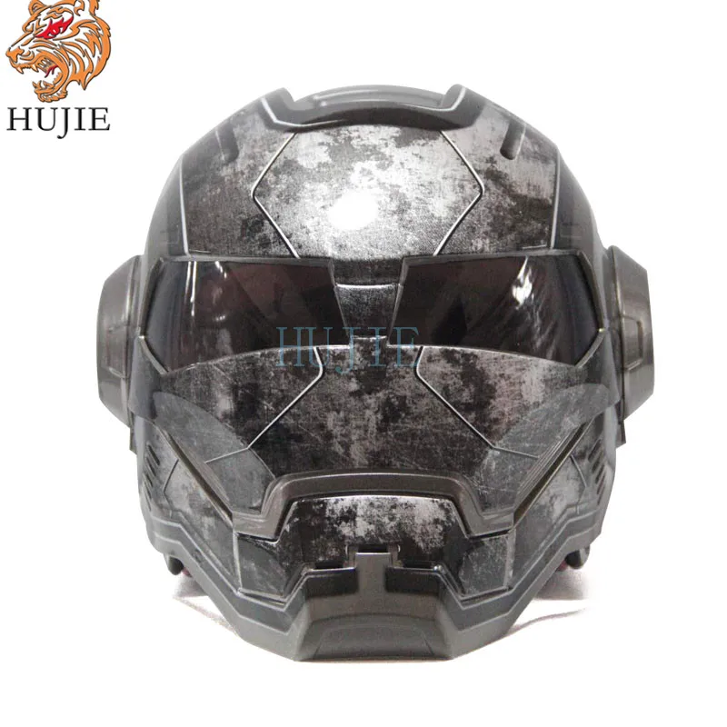 Масей Мэтт Грей Военная Машина Мужские Женские Железный человек Шлем Мотоцикла Полу-открытое Лицо ABS Каска Мотокросс.