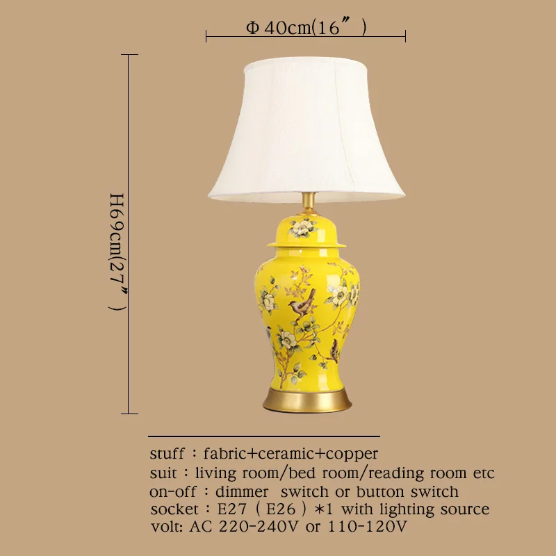AOSONG Керамические настольные лампы роскошные современные ткани для фойе гостиной