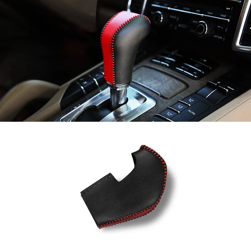 

Automobile Leather Gear Headgear Handle Head Protective Cover For 2011-2017 Porsche Cayenne Car Accessories Interior