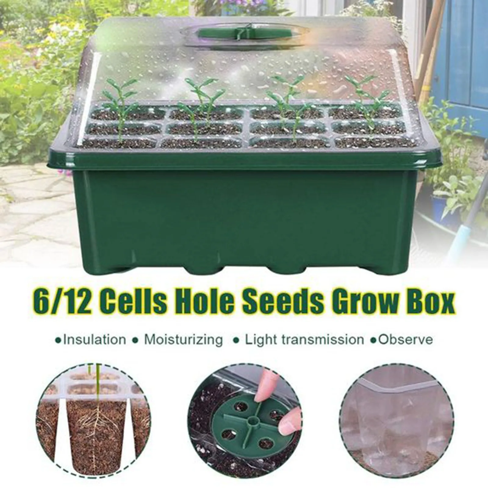 6/12 семенной клеток Starter Kit Семена коробка для выращивания cSeedling лотки ящик