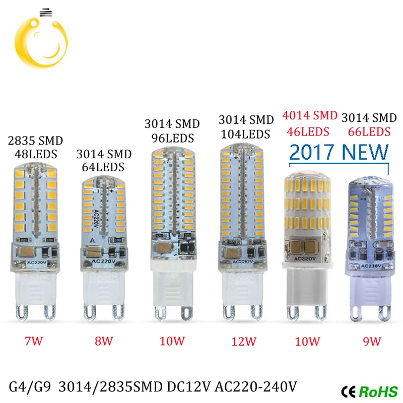 G4 G9 светодиодный светильник 3 Вт 5 мини светодиодная лампа AC 220 В DC12V SMD2835 3014