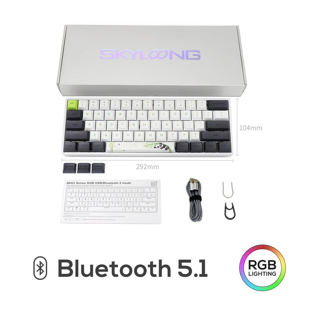 Беспроводная механическая клавиатура GK61 SK61S Русская раскладка Bluetooth игровая RGB